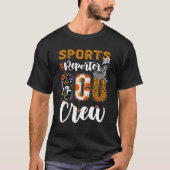 Sports Reporter Boo Crew Ghost Funny Halloween Mat T-shirt (Voorkant)