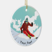 SPORTS Ski Slope Slalom Keramisch Ornament (Rechts)