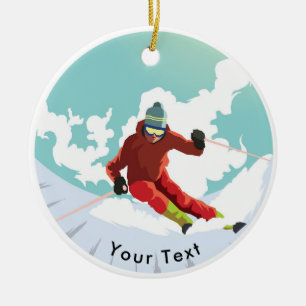 SPORTS Ski Slope Slalom Keramisch Ornament