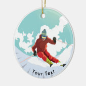 SPORTS Ski Slope Slalom Keramisch Ornament (Links)