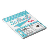 Sports Softball Birthday Snoep Bar Wrapper Favors Notitieblok (Schuin)