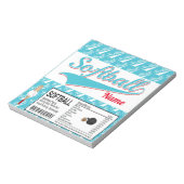 Sports Softball Birthday Snoep Bar Wrapper Favors Notitieblok (Linkerzijde)