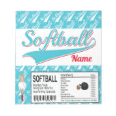 Sports Softball Birthday Snoep Bar Wrapper Favors Notitieblok (Voorkant)