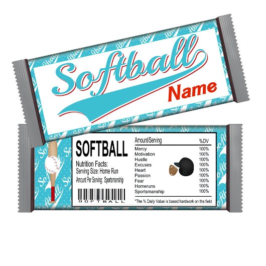 Sports Softball Birthday Snoep Bar Wrapper Favors Notitieblok
