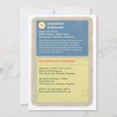 Sports Star Bar Mitzvah Uitnodiging blauw (Achterkant)