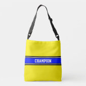 SPORTS STRIPES - koninklijk blauw, zwart, wit Crossbody Tas (Achterkant)
