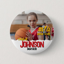 Sports Team Senior Night Custom Color Photo Ronde Button 5,7 Cm
