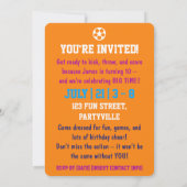 Sports Theme 10th Birthday Invitation Kaart (Achterkant)