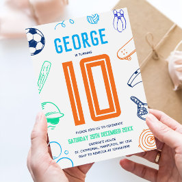 Sports Theme Boys Modern Birthday Party Kaart