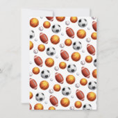 Sports Threadballs 8th Birthday Party Invitation Kaart (Achterkant)