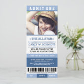 Sports Ticket Bat Mitzvah Invites Kaart (Staand voorkant)