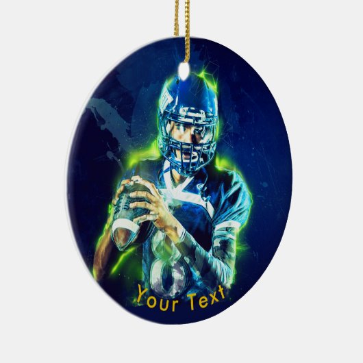 SPORTS Vernieuwd Football Quarterback Keramisch Ornament (Rechts)