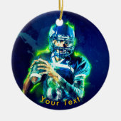 SPORTS Vernieuwd Football Quarterback Keramisch Ornament (Voorkant)
