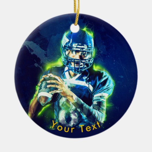 SPORTS Vernieuwd Football Quarterback Keramisch Ornament (Voorkant)