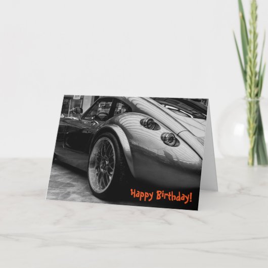 Sportscar Happy Birthday Wenskaart Kaart (Voorkant)