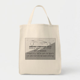 Sportscar Sales givever, metaal, zilveren logo Tote Bag