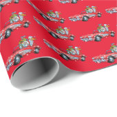 Sportscar Santa! Cadeaupapier (Rol Hoek)