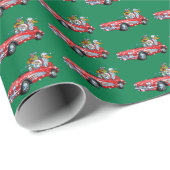 Sportscar Santa! Cadeaupapier (Rol Hoek)
