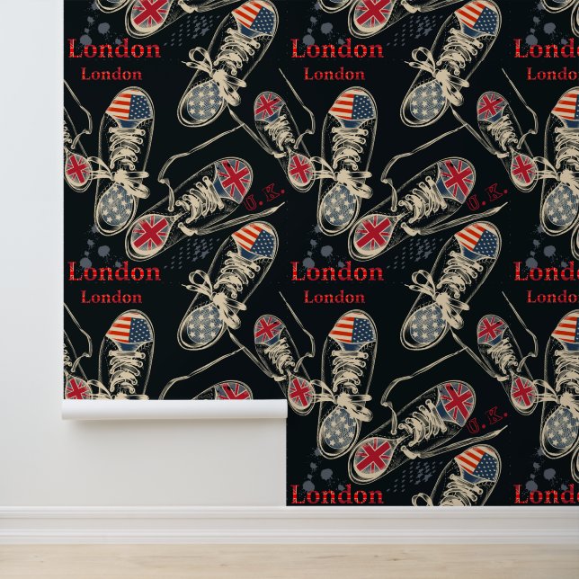 Sportschoenen modepatroon  behang (Applicatie)