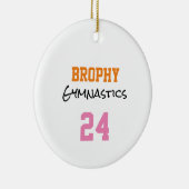 Sportschool NAAM Turnen JAAR Team Kleuren Keramisch Ornament (Rechts)
