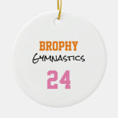 Sportschool NAAM Turnen JAAR Team Kleuren Keramisch Ornament (Voorkant)