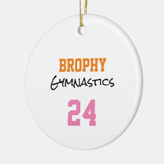 Sportschool NAAM Turnen JAAR Team Kleuren Keramisch Ornament (Links)