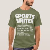 Sportschrijver Noun Definition Schrijven Lover Gra T-shirt (Voorkant)