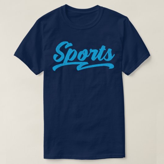 Sportscript Typografie Blauw T-shirt (Design voorkant)