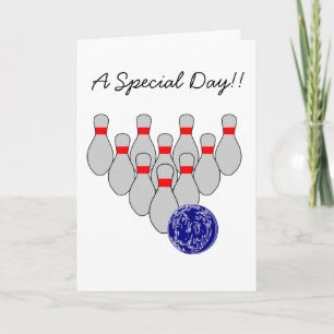 Sportsman Bowling Birthday Card Kaart