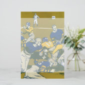  Sportspel Football, Gold versus Blue Teams Briefpapier (Staand voorkant)