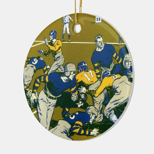 Sportspel Football, Gold versus Blue Teams Keramisch Ornament (Links)