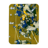  Sportspel Football, Gold versus Blue Teams Magneet (Verticaal)