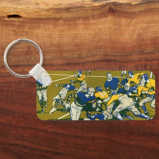  Sportspel Football, Gold versus Blue Teams Sleutelhanger (Achterkant)