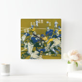  Sportspel Football, Gold versus Blue Teams Vierkante Klok (Huis)