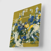  Sportspel Football, Gold versus Blue Teams Vierkante Klok (Hoek)