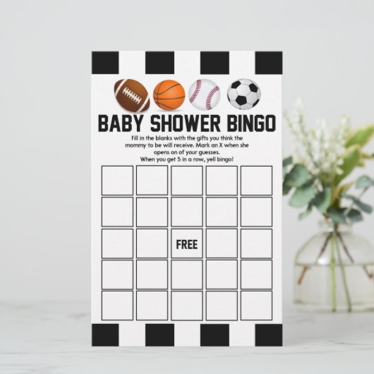 Sportspel met Baby shower van het Sportspel Briefpapier (Staand voorkant)