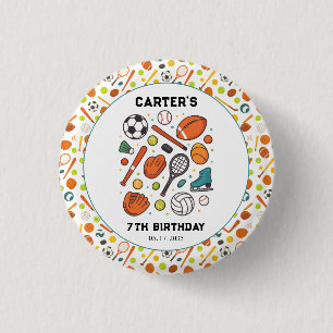 Sportspel Tijd All-Star Verjaardag   Kids Sport Ronde Button 3,2 Cm