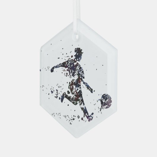 Sportspel voor voetzoekers glas ornament (Voorkant links)