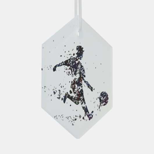 Sportspel voor voetzoekers glas ornament (Voorkant Rechts)