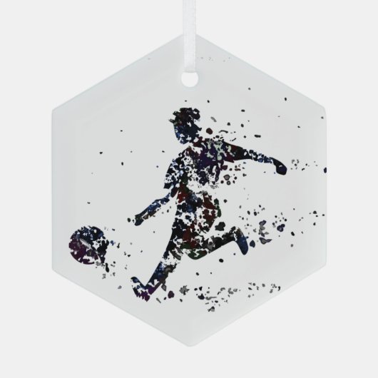 Sportspel voor voetzoekers glas ornament (Achterkant)