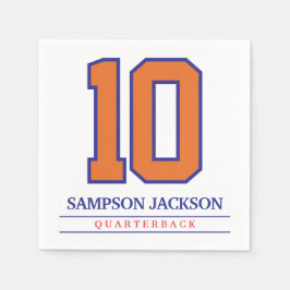 Sportspeler nummer en naam servet