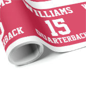 Sportspeler Rood en Wit Cadeaupapier (Rol Hoek)