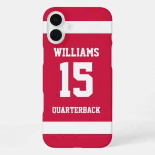 Sportspeler Rood en Zwart iPhone 16 Plus Hoesje