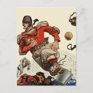 Sportspeler voor Football en Bulldog Mascot Briefkaart