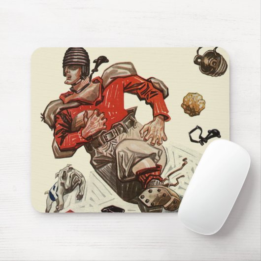  Sportspeler voor Football en Bulldog Mascot Muismat (Met muis)