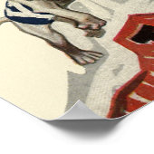  Sportspeler voor Football en Bulldog Mascot Poster (Hoek)