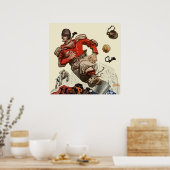  Sportspeler voor Football en Bulldog Mascot Poster (Keuken)