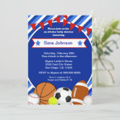 Sportsport Baby shower-uitnodiging Kaart (Staand voorkant)