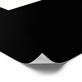 Sportsshirt naam nummer monogram zwart poster (Hoek)