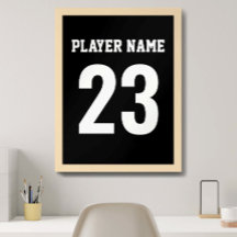 Sportsshirt naam nummer monogram zwart